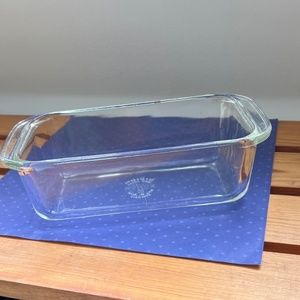 Vintage Pyrex Clear Glass Baking Dish 213 Two Handles Loaf Pan Bakeware BreadVin